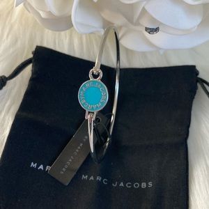 NWT Marc Jacobs Blue & Silver Logo Bangle Bracelet